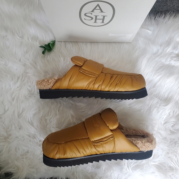 NIB ASH 'Gong' Puffy Nylon & Faux Fur Mule, Size 41 EU/ 10 US - Picture 6 of 15